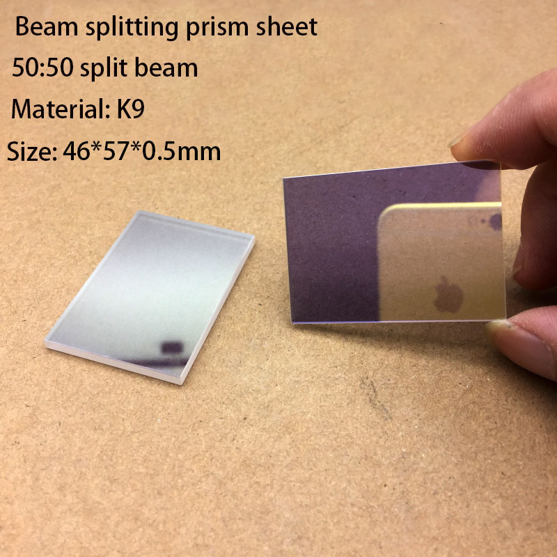 Beam splitting glass plate beam splitter prism 48*48*1mm split ratio 50/50 light source visible light beam Glass flat