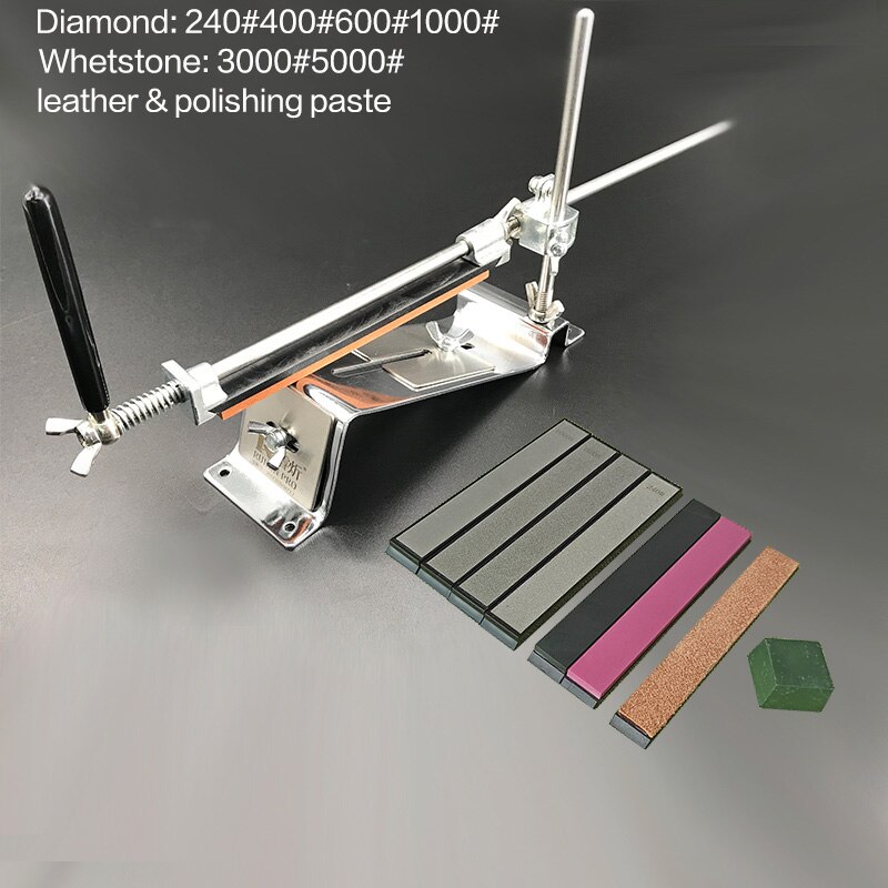 RUIXIN Kitchen Knife Sharpener Whetstone Updated Multifunction Fixed Angle Sharpening System Apex Edge Honing Tools: 4J 2B PG