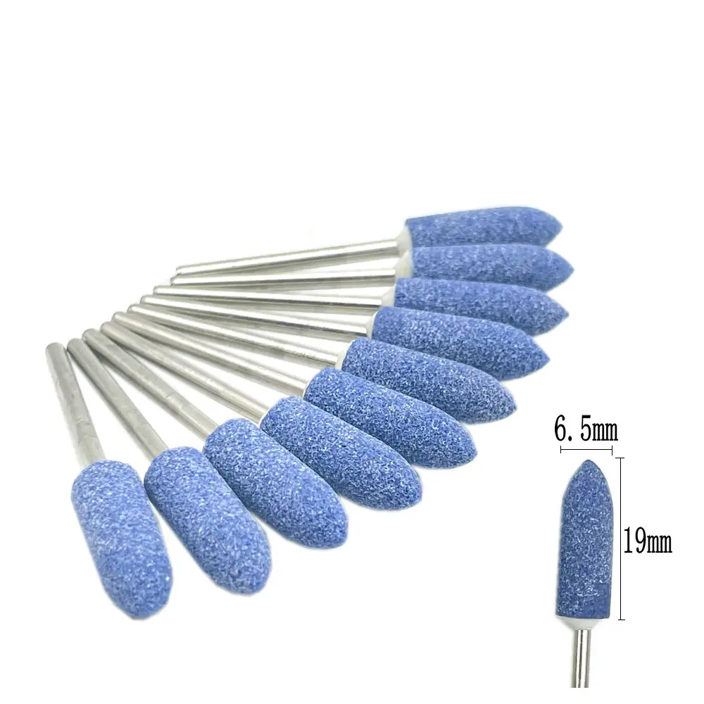 10pcs/set Dental Stone Grinder Polisher Burs 2.35mm Shank For Contouring Shaping Porcelain Dental Rotary Stone Polisher