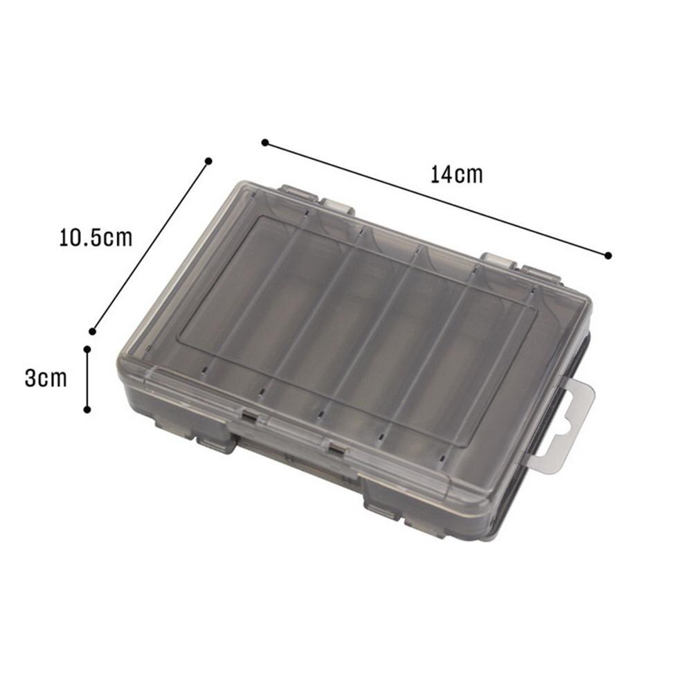 Double Sided Fishing Tackle Box 12 14 Compartments Lure Hook Storage Box Fishing Plastic Storage Case