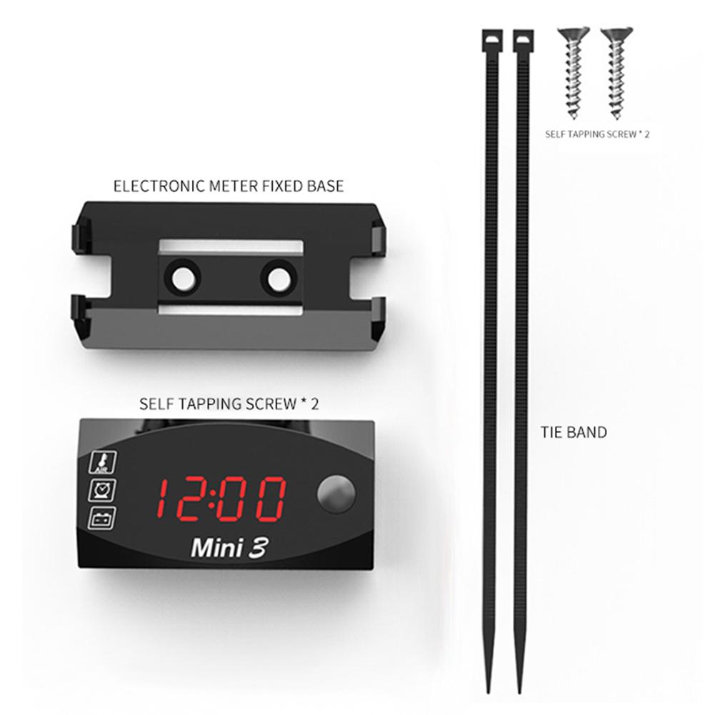 Pantalla Digital LED para motocicleta, reloj electrónico a prueba de agua, termómetro, indicador voltímetro, medidor de Panel, IP67, 6V-30V