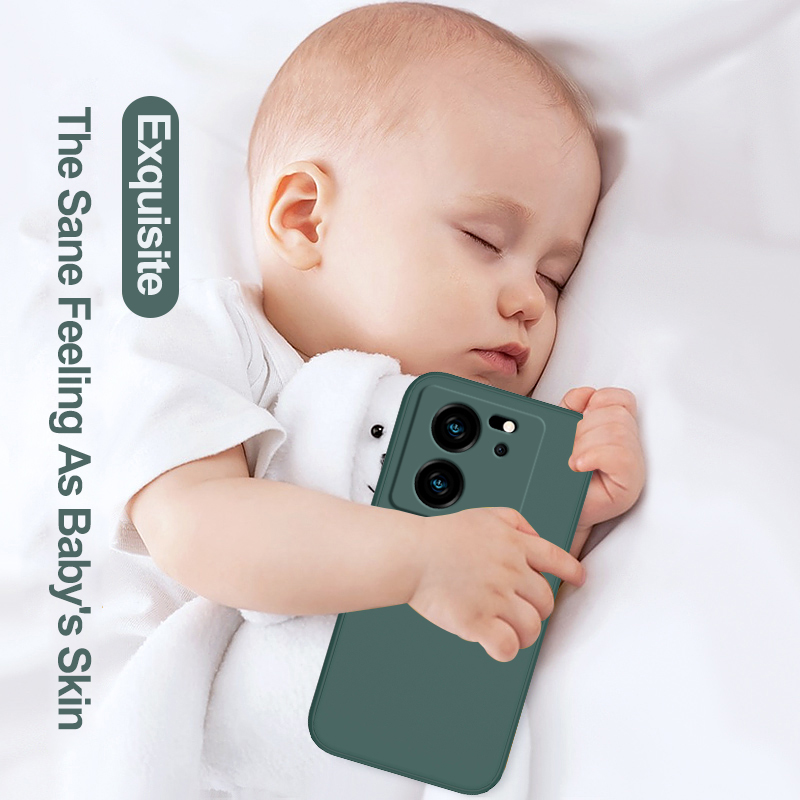 Voor Xiaomi 13 T Pro telefoonhoesjes Vierkante Vloeibare Siliconen Camera Lens Protector Zachte Cover voor Xiaomi Mi 13 t 13 T Mi 13 T Pro Schokbestendige hoesje