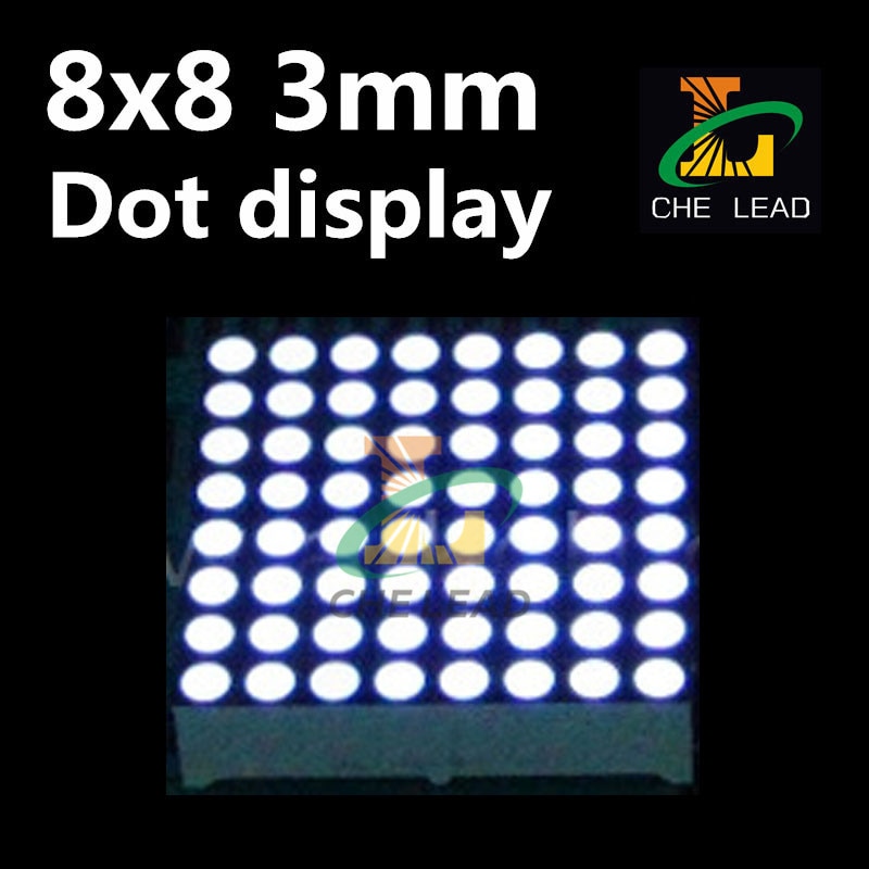 8*8 White 3mm highlight LED 32*32mm dot matrix display module 8X8 dot matrix module common anode