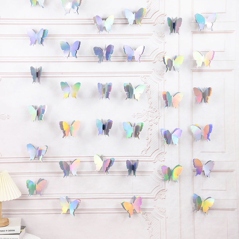 Guirnalda de pancarta de papel de mariposa 3D de 2M, cortinas de bandera colgantes iridiscentes para decoración de fondo de de cumpleaños y boda, Baby Shower: Color zafiro profundo