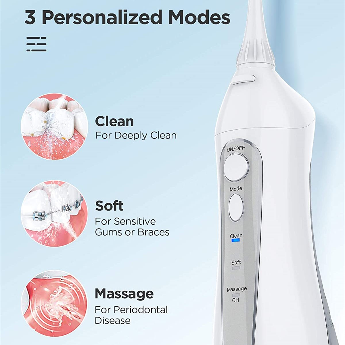 Oral Irrigator Zahn Wasser Jet Wasser Flosser 3 Modi Große Wasser Panzer Tragbare Wasserdichte Elektrische Zähne Reiniger für Zähne