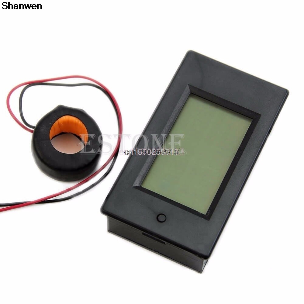 AC 100A LCD Digital Volt Watt Power Meter Blue Backlight Panel Ammeter Voltmeter 110V 220V