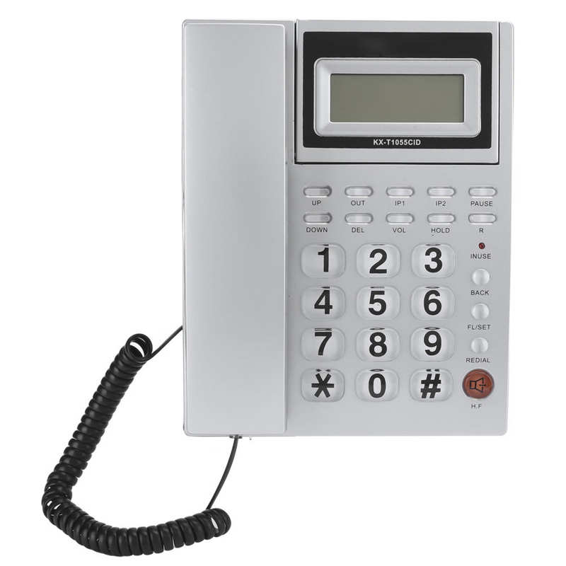 Landline Phone with Large Button Desktop Corded Fixed Telephone with DTMF/FSK Dual System Caller ID Display for Home Office