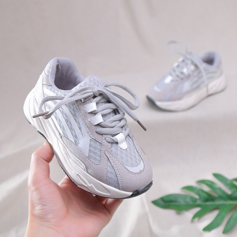 Spring Boys Girls Lace-Up Reflective Sneakers for Baby Toddlers Kids wz Additional Velcro Children Trainers Running Shoes