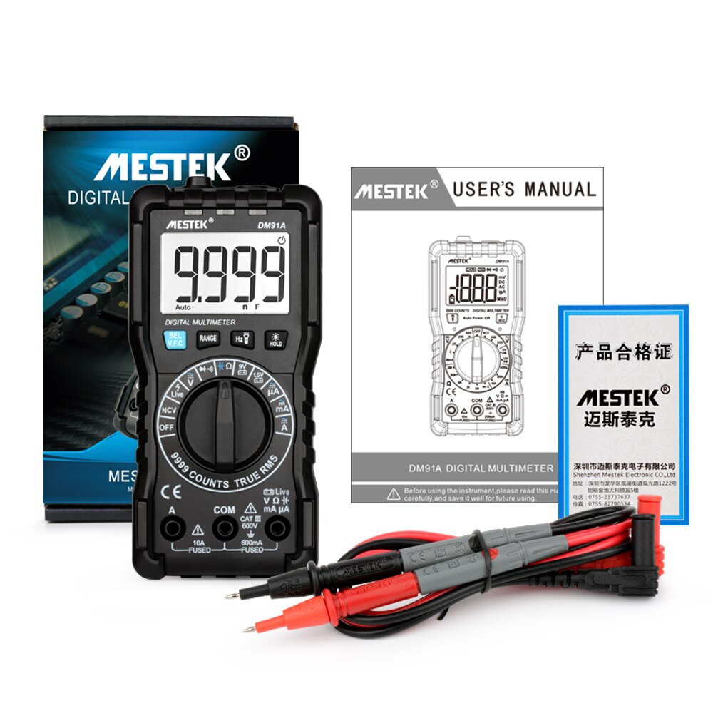 Mestek Intelligente Multimeter DM91A/DM91S Multimeter 9999 Telt Smart Auto Range Tester Multimetre Multi Meter Multitester