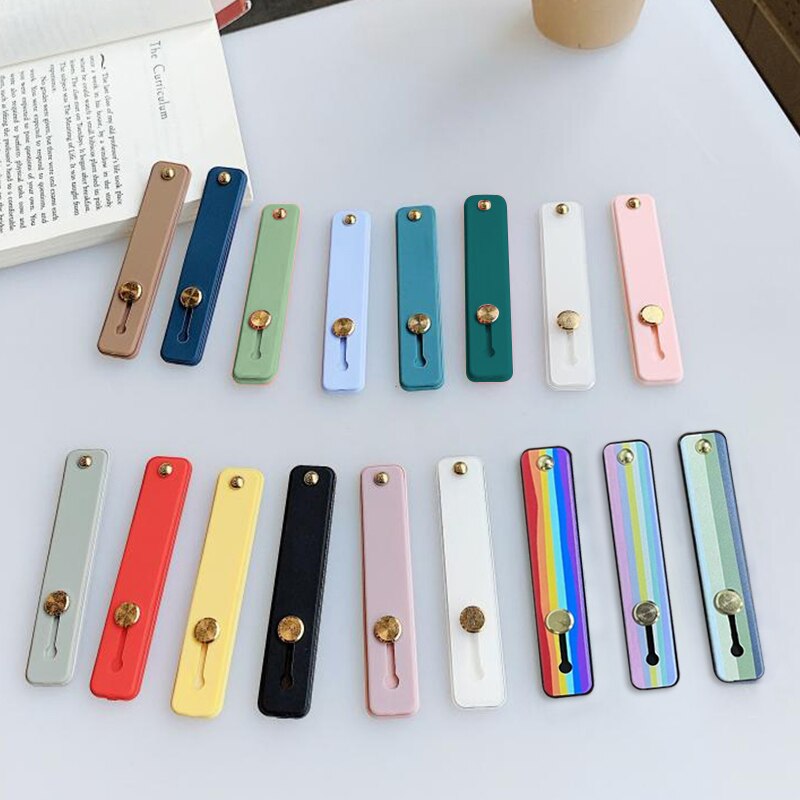 Uniwersalny uchwyt na nadgarstek uchwyt na telefon komórkowy dla iPhone uchwyt na palec stojak na telefon samsung Push Pull back sticked uchwyt gniazda