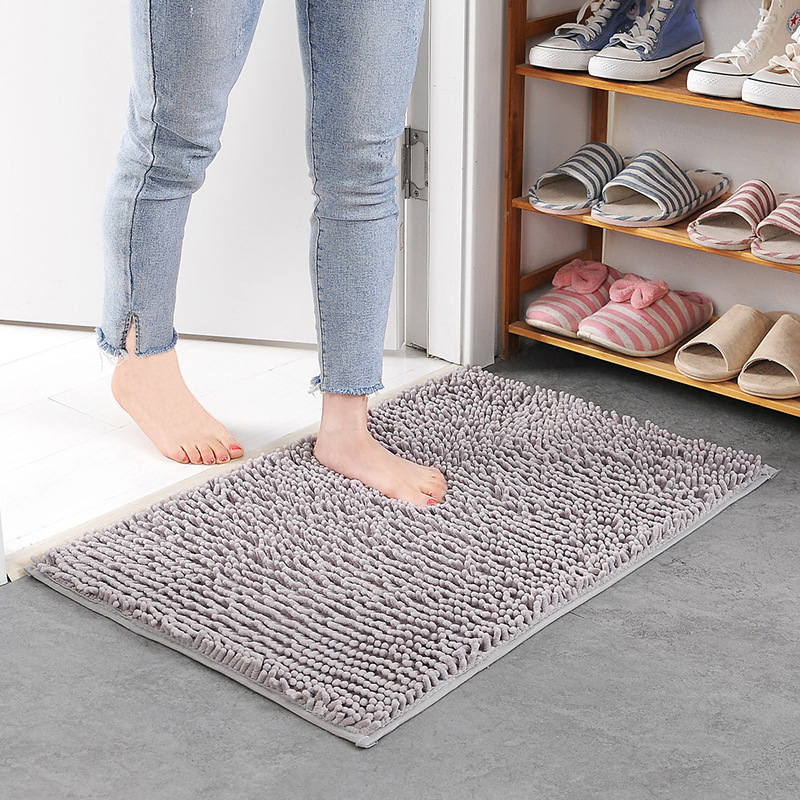 Tapis de bain grande taille bon marché, tapis épais à mémoire de forme, tapis de bain, salle de bain, salon, porte de salle de bain, tapis de pied absorbant B: Silvergrey