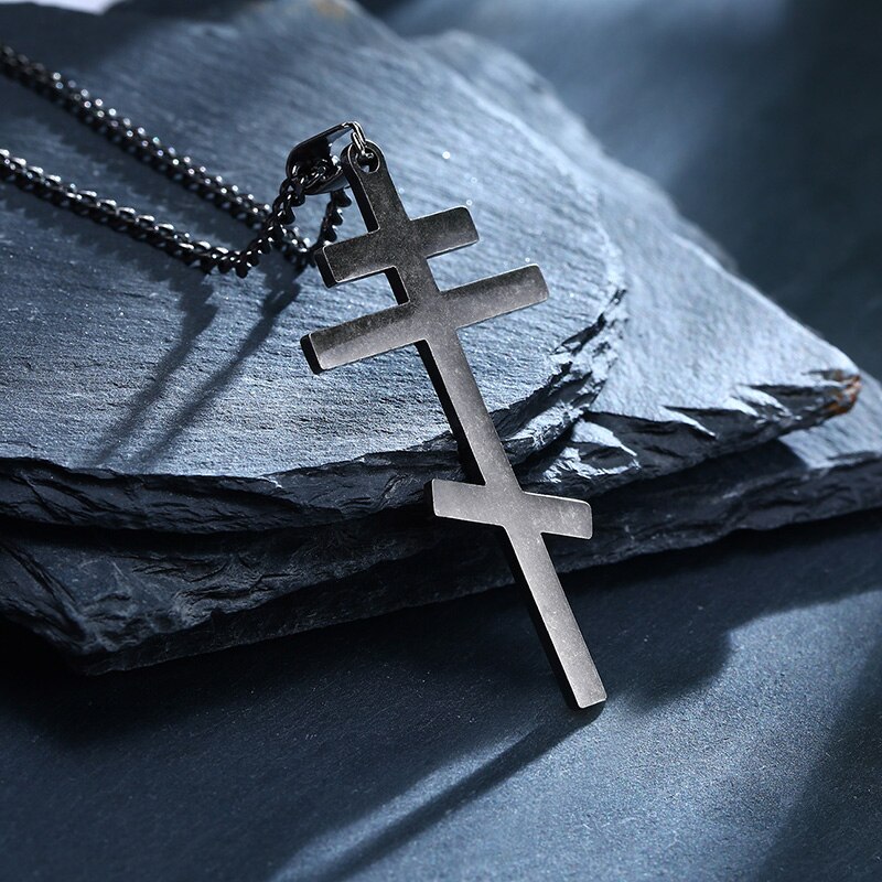 4 Kleuren Orthodoxe Kerk Eeuwige Cross Hanger Ketting Rusland Oekraïne Christendom Sieraden