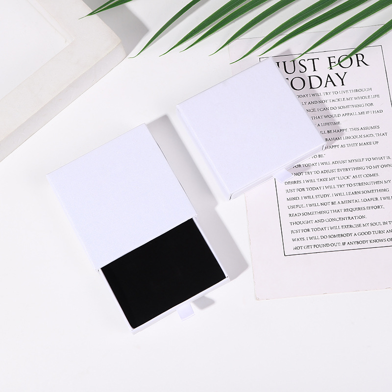 Cajón de papel Kraft fino, caja de embalaje de joyería, tarjeta de felicitación, collar, pulsera, paquete de , cajas,: S / Plata