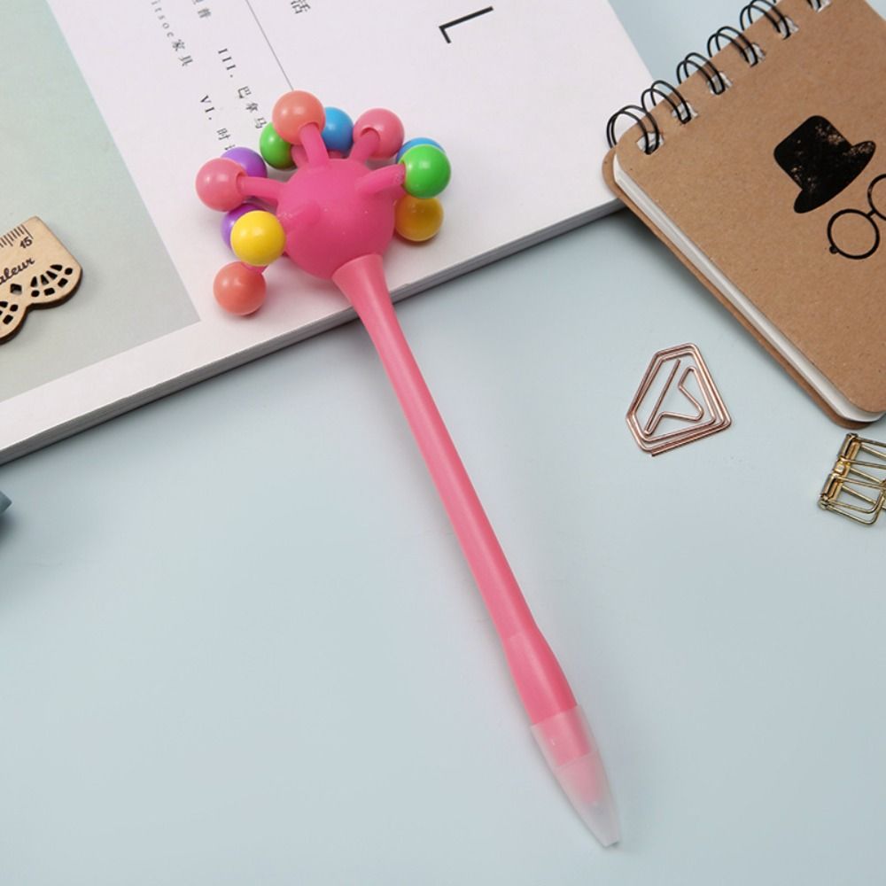 Fun To Your Writing Small Ball Ballpoint Pen Novelty Pen Entertainment Toy Pen Decompression Pull Ballpoint Pen Office Supplies: Red