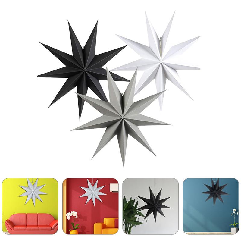 3Pcs Origami Lamp Shades Nine-Pointed Star Paper Folding Lamp Shades Origami Star Origami Star Nine-Angle Lampshade