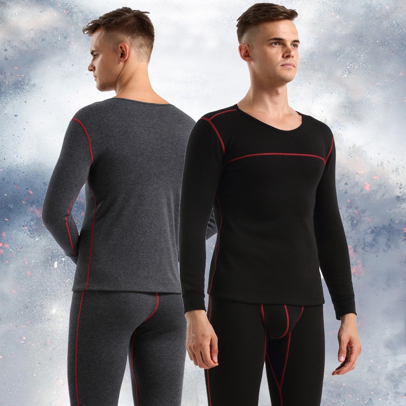 Conjunto de ropa interior térmica de invierno para hombre, Calzoncillos largos de algodón, ropa interior gruesa de terciopelo, ropa térmica de M-XXL