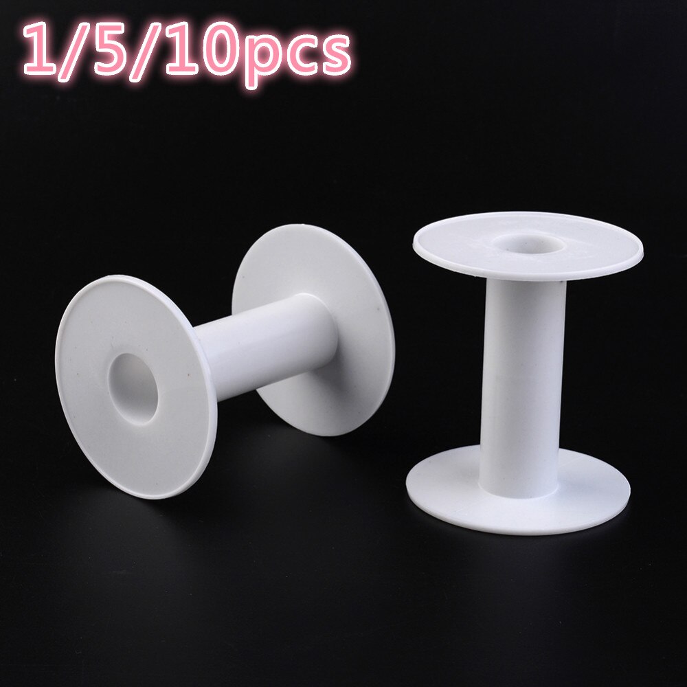 5/10pcs Plastic Empty Spools White Long for Wire Thread Bobbins Home Handwork Accessories Tools 81.5X84/60X61/50x42mm.