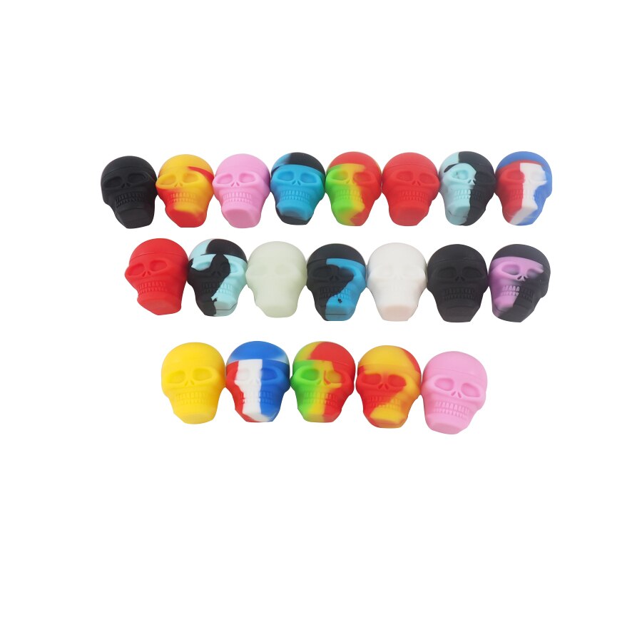 20pcs 3ml skull shape silicone container silicone jar storage kitchen jars for storage spices