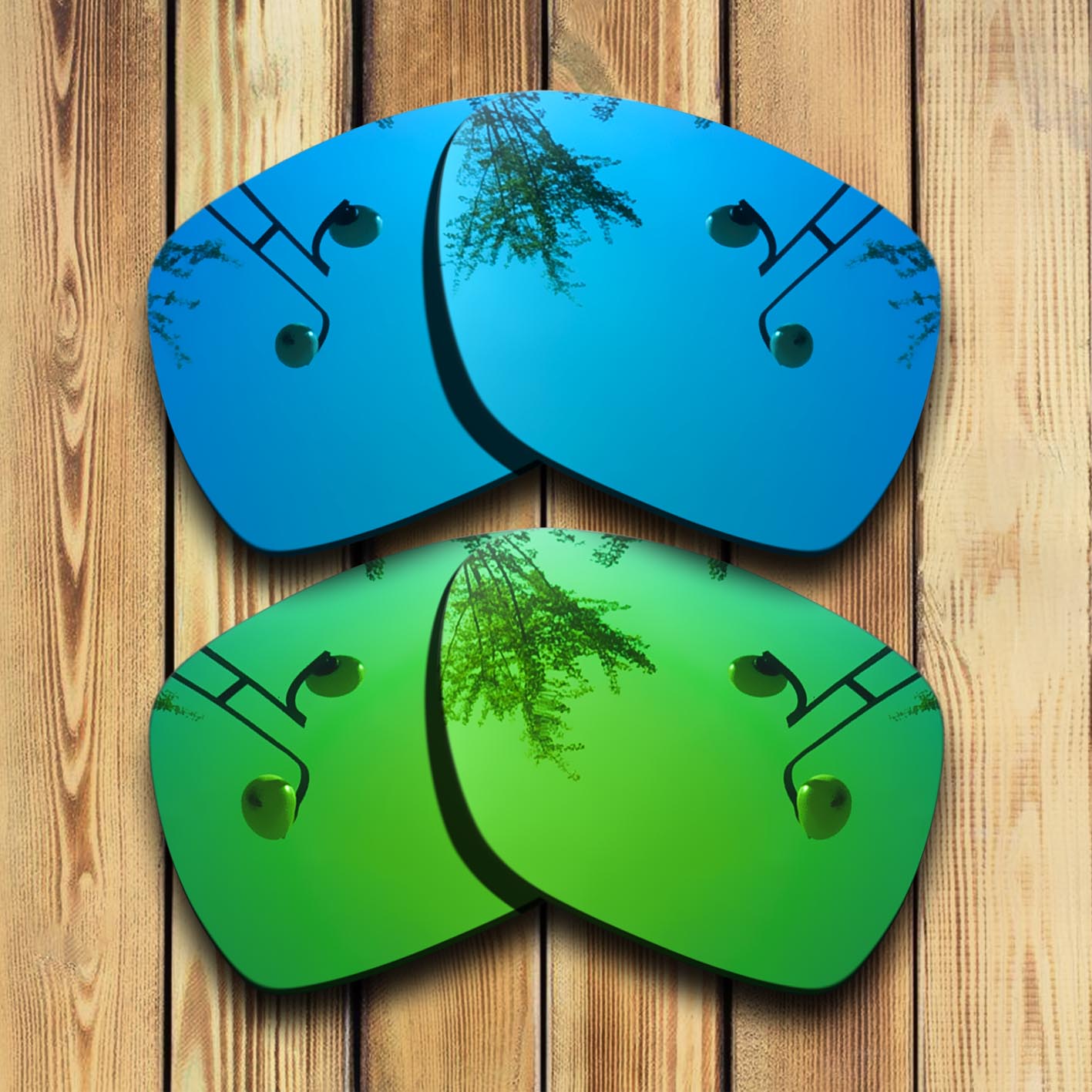 100% Precies Gesneden Gepolariseerde Vervanging Lenzen Voor Spy Optic Cyrus Zonnebril Blauw Mirrored Coating Kleur Keuzes: Blue -Green Mirrored