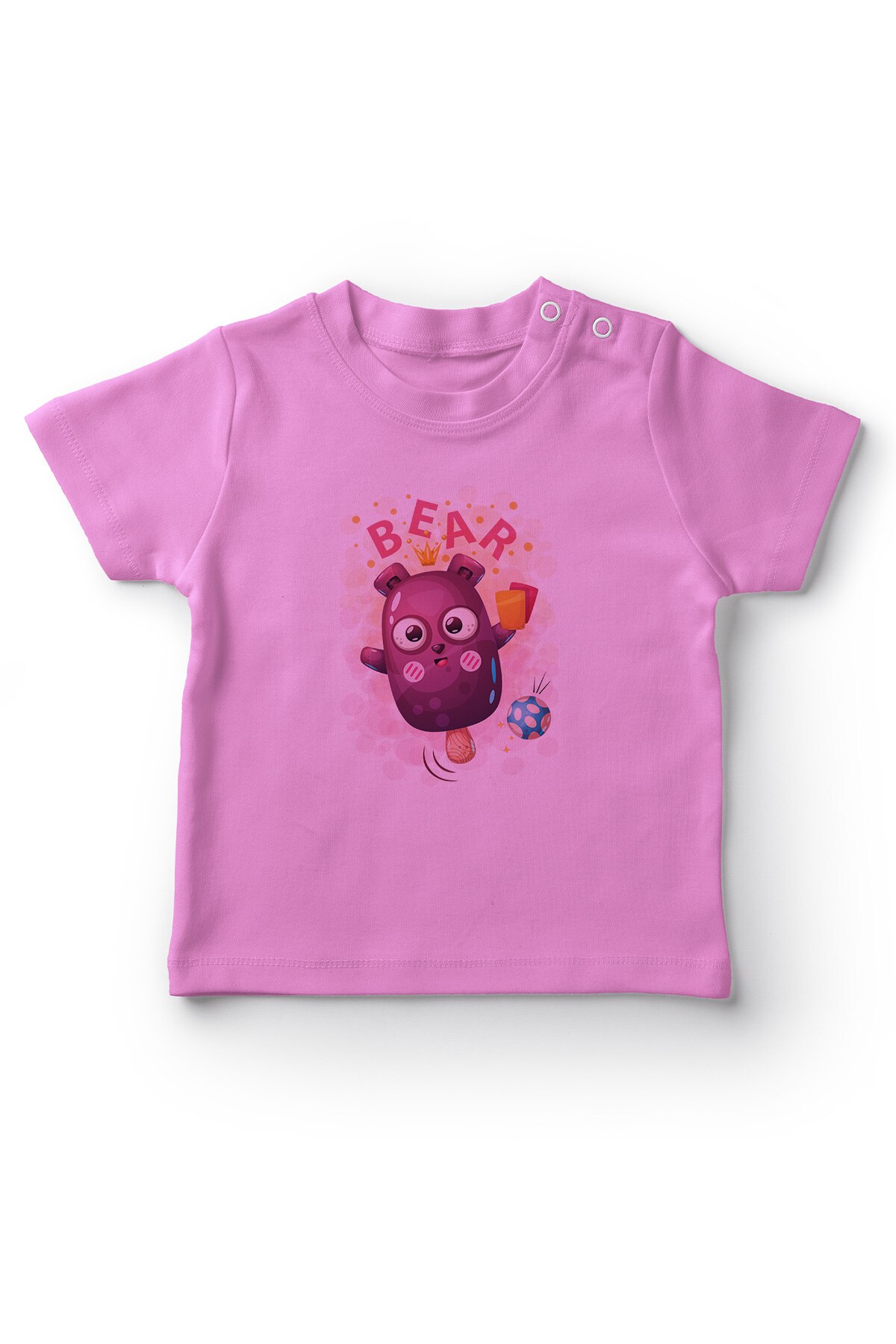 Angemiel baby şirindondurma beer babymeisje t-shirt roze