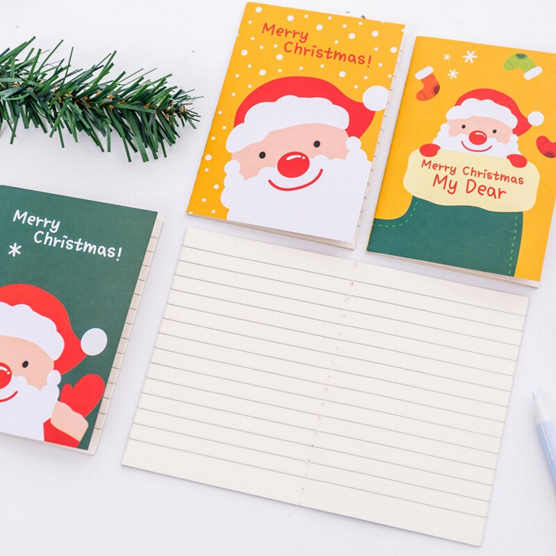 1 teile/los Kawai Karikatur Weihnachten Schild Santa Claus Tasche Notiz Niedlich Buch Glücklich Weihnachten Notizbuch Schreibwaren