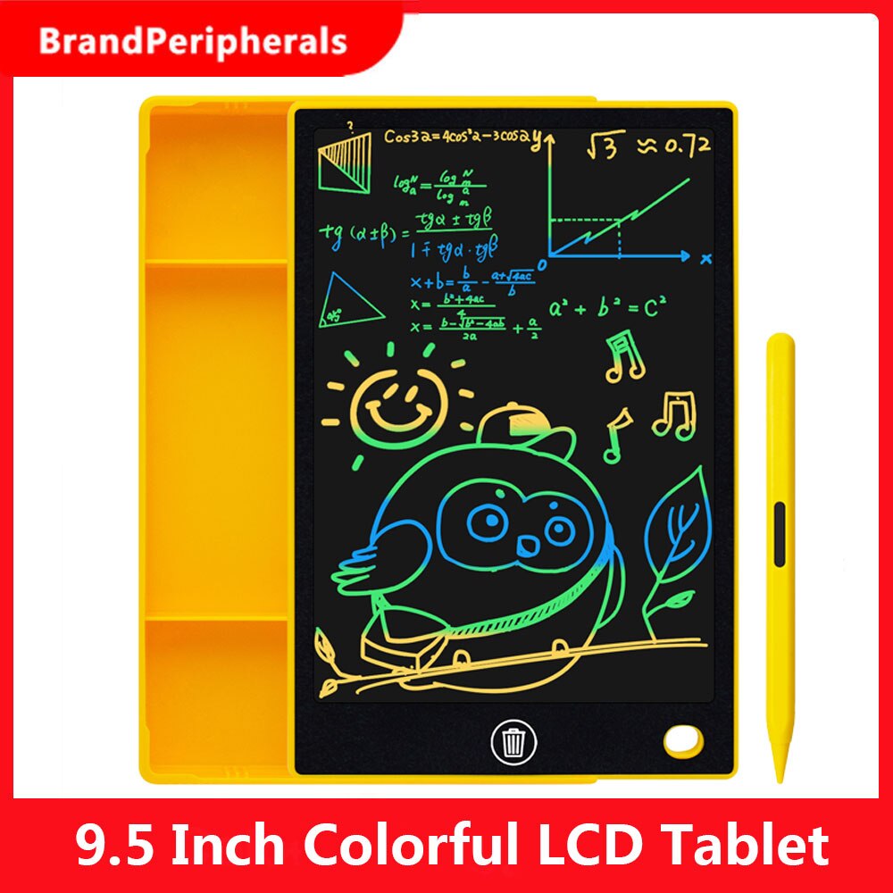 9.5 Inch Colorful Screen LCD Writing Tablet with Pencil Case Rechargeable Drawing Board with Stylus Drawing Writing Taking Notes