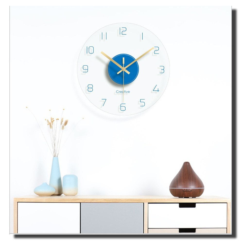 Enkelt antal dekorative vægur gennemsigtigt glas digitale ure stue kvarter 3d ur moderne boligindretning  c5 t 072