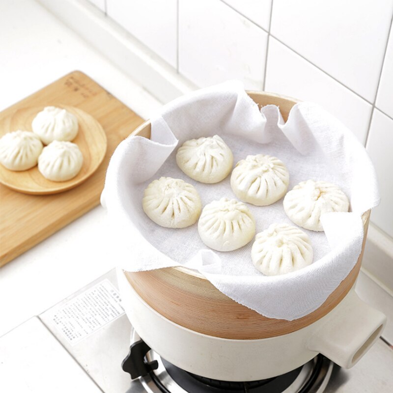 1/2/3 pcs Cotton Steam Cloth For Steaming Grid Cleaning Steam Basket Cloth Cookware Gadget Cotton gauze steamed cloth
