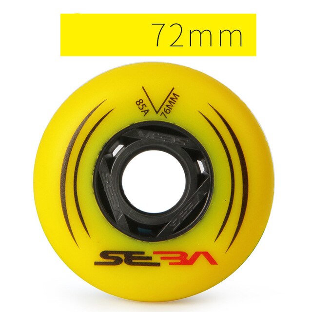 100%  originale seba inline skate hjul 85a til slalom og 90a til glidende rulleskøjtehjul 72 76 80mm 8 stk/sæt patines dæk: Gul 72mm 85a