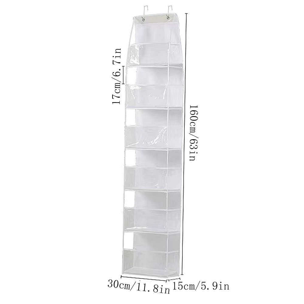 1pc 4/6 couches sur la porte organisateur suspendu cosmétiques tenture murale rangement organisateur pour pépinière salle de bain placard chambre dortoir: Rose