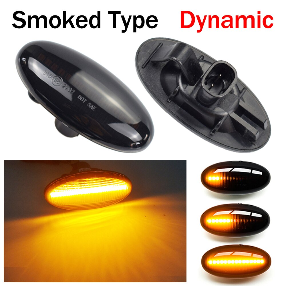 2 Pieces LED Dynamic Turn Signal Side Marker Light Sequential Blinker Light For Mazda 2 For Mazda 3 5 6 BT-50 MPV: Dynamic Smoked Type