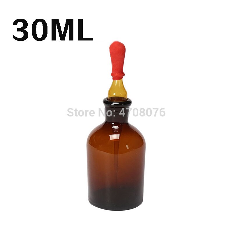 30/60/125ml 3pc/- pack droppflaska pipett brun slipad propp och droppare borosilikat droppflaska pyrexpipett