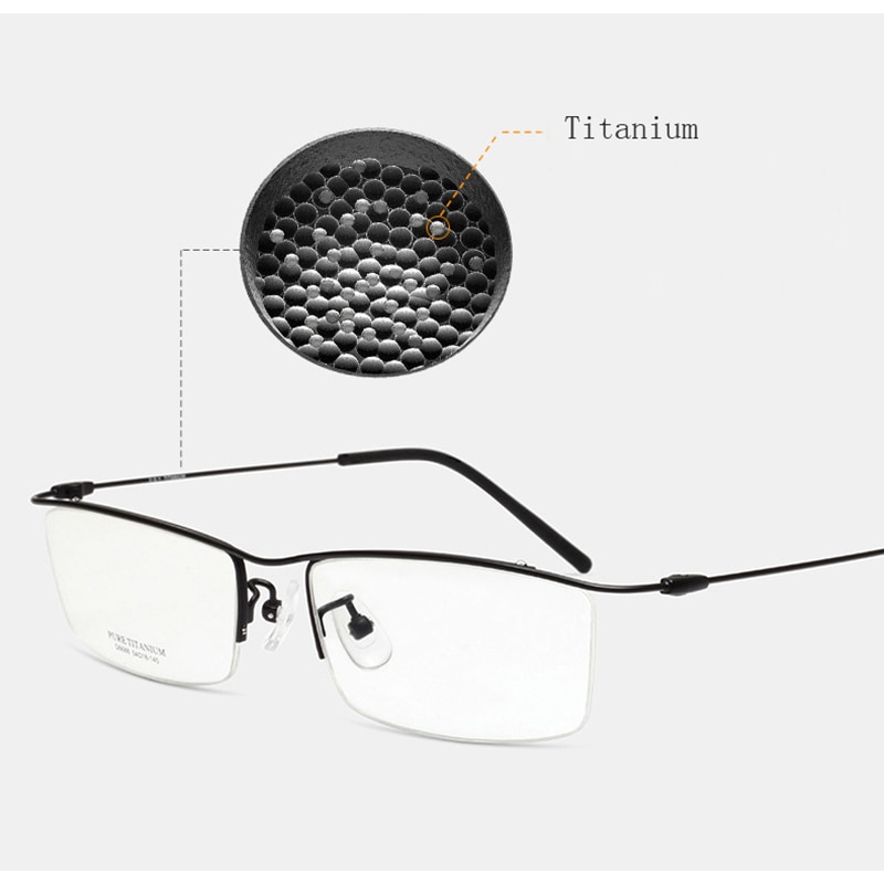 Browline media montura de titanio gafas con montura metálica para hombres, gafas de , gafas ópticas bonitas para hombre, montura de Anteojos de Prescripción