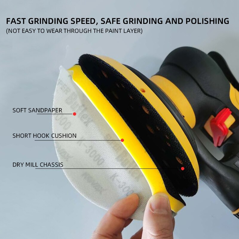 25 PCS KOVAX 6 Inch Sandpaper Round Flocking Car Paint Beauty Fine Sanding 150mm 2000 Grit