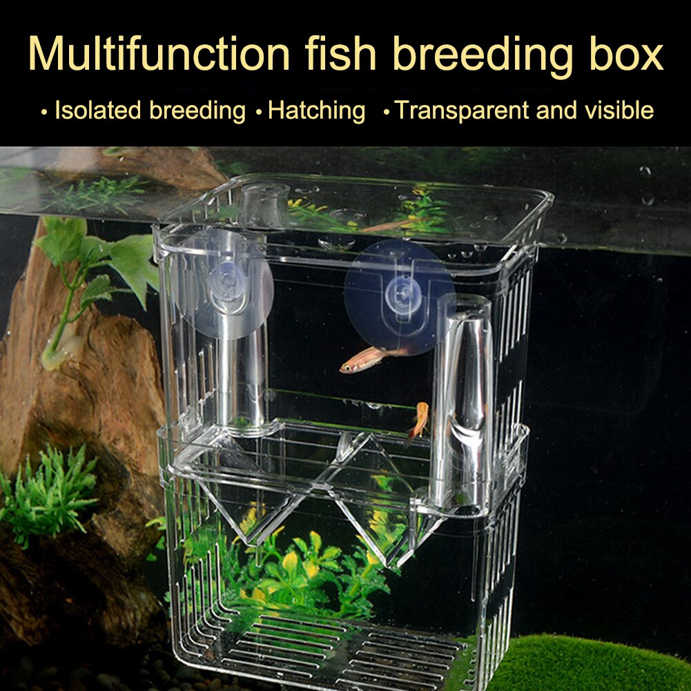 Hatchery ABS Easy Clean Isolation Transparent Fish Breeding Box With Suction Cups Aquarium Tank Pet Supplies Mini House Floating