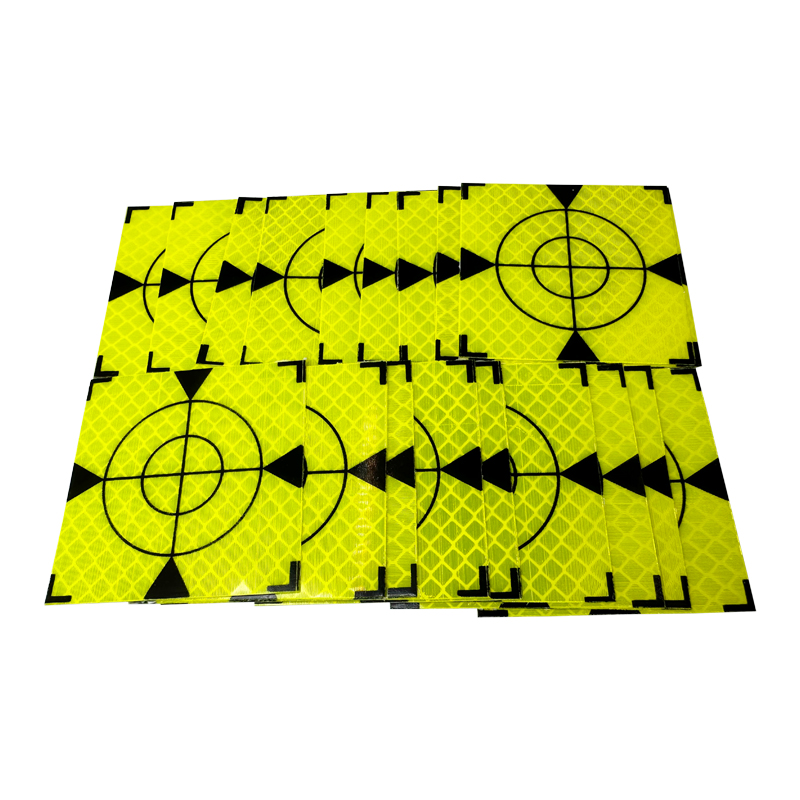 100 stks Maat 60mm 20 30 40 50 80 Reflector Vel Voor Total Station Survey Aardrijkskunde Fluorescerende Groene Driehoek reflecterende Sticker