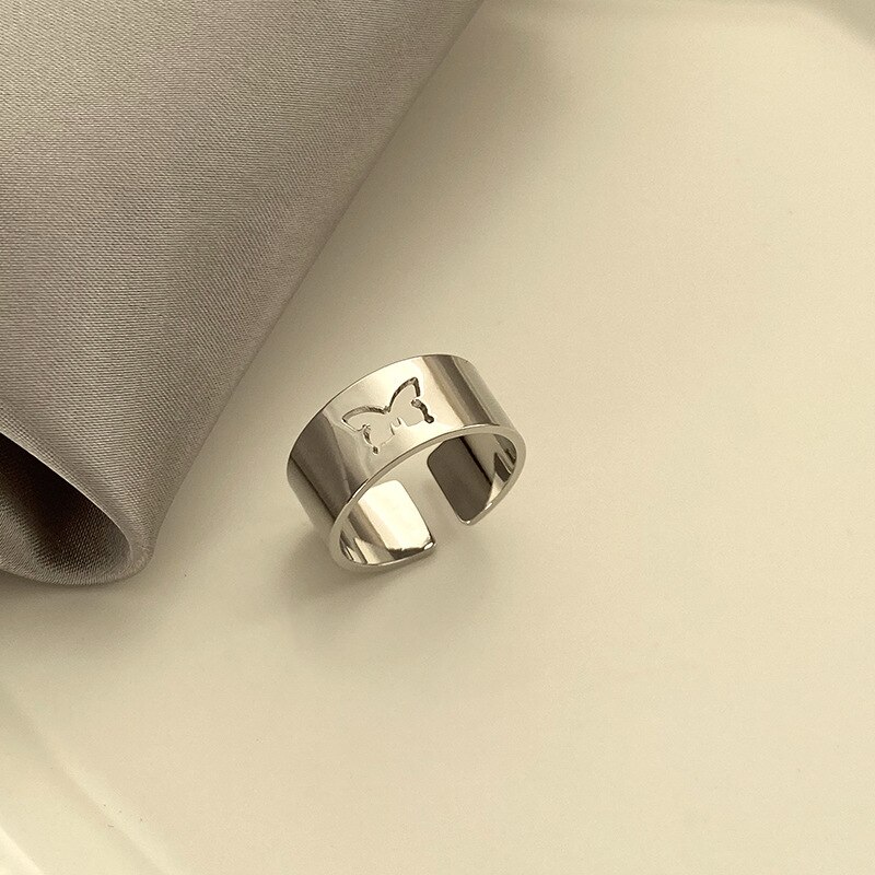 Hiphop Felsen Kupfer Hohl Butterflys Punk Ringe Öffnen Index Finger Zubehör Gold Farbe gemeinsam Ring Für Frauen Paar Schmuck