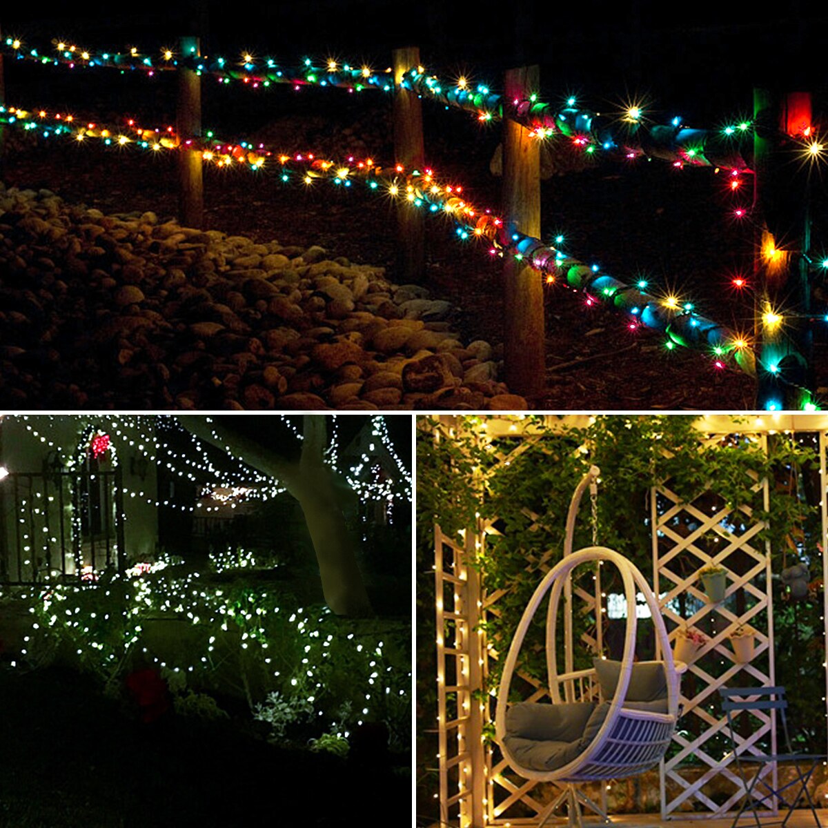 Lederen LED Solar String Fairy Lights 100M Kerstverlichting Waterdichte buitenslinger Krachtige zonnelamp voor tuindecoratie