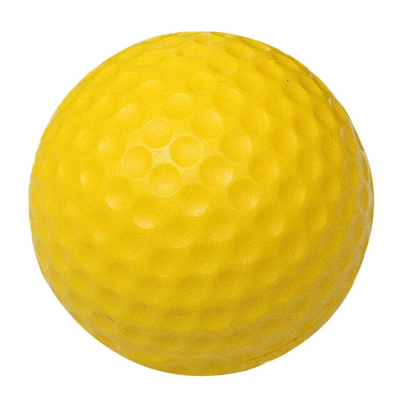 Pelotas de golf de PU sólidas, pelotas suaves para practicar en interiores, pelotas de espuma para sala de ejercicio ZJ55: Amarillo