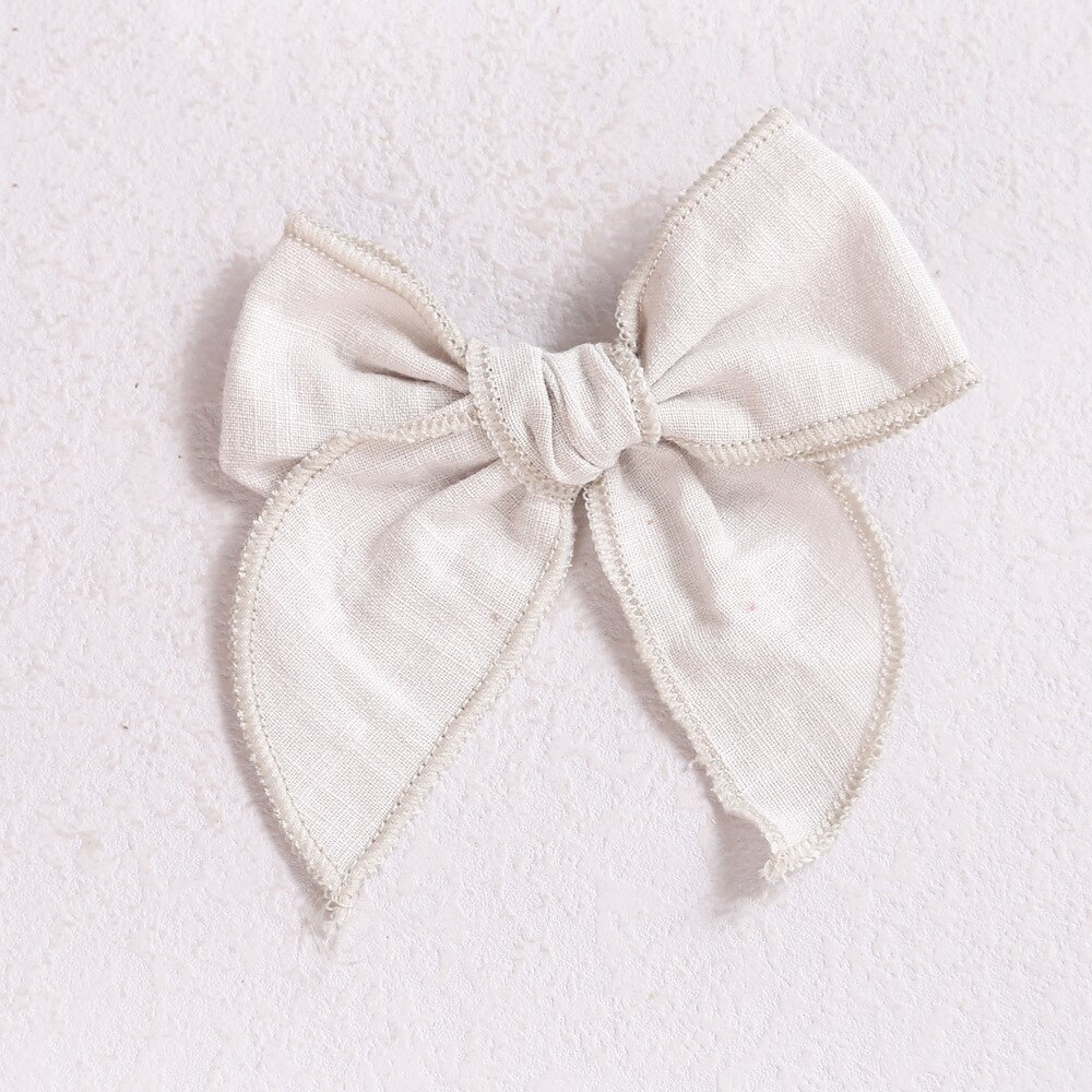 Baby Hair Clips Cotton Hairpin For girls Big Bows Barrettes Infant Linen Side Clips Hair Accessories Cute Hairgrips: 9