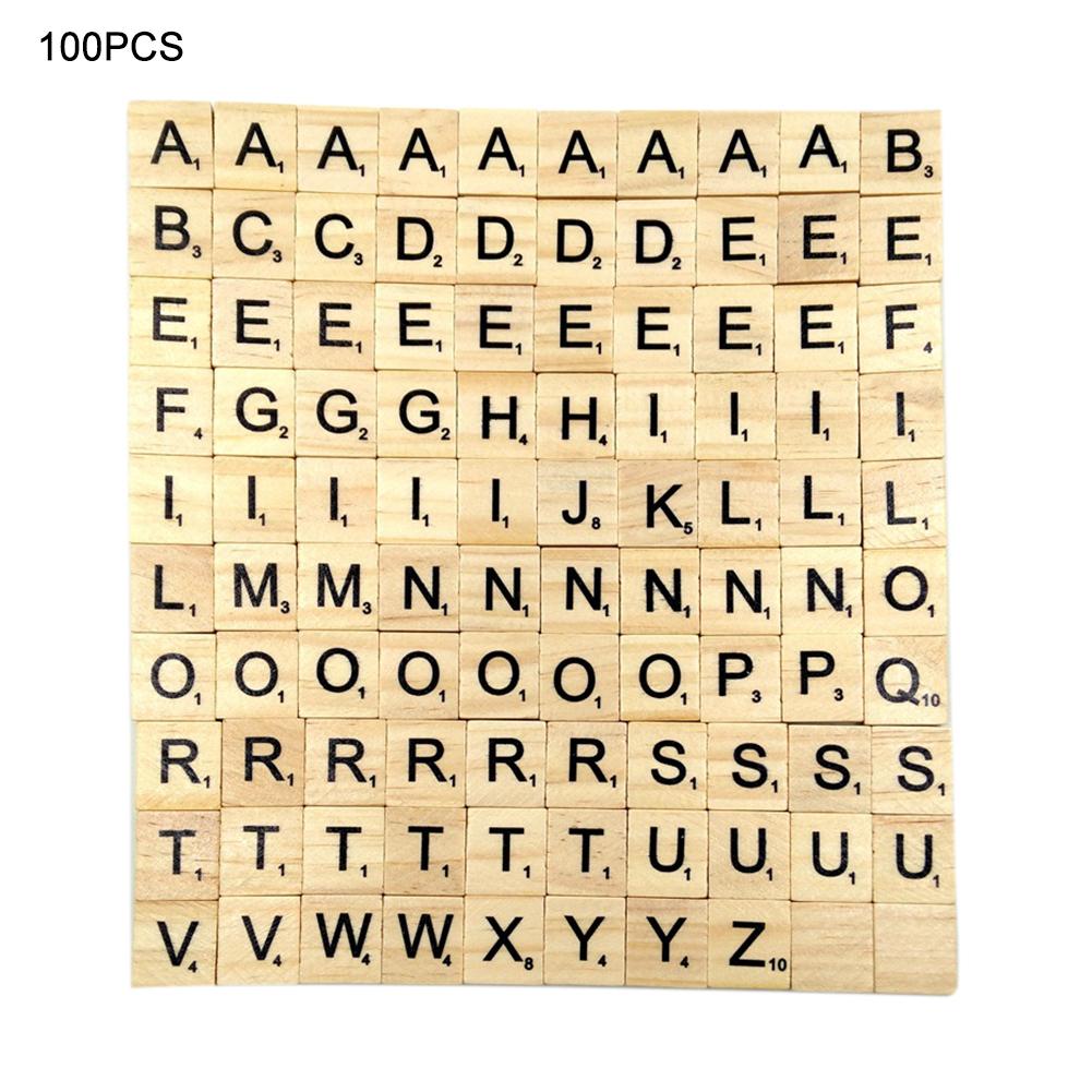 100 stks/set 26 Engels Alfabet Chips Houten Engels Letters Voor Vroegschoolse Educatie Grenen Vierkante Speelgoed