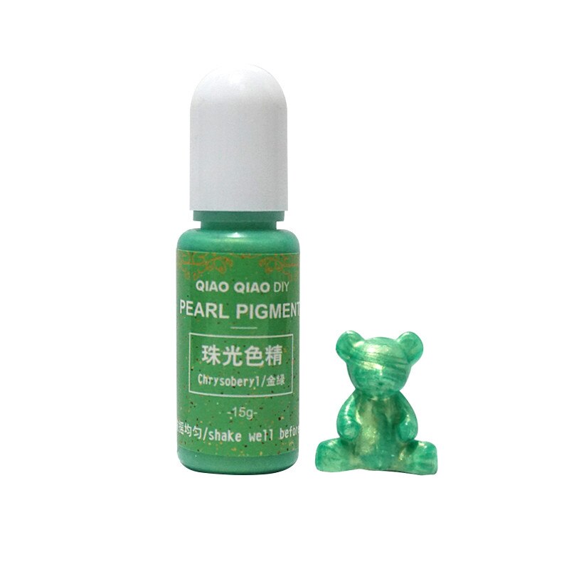 QIAOQIAO DIY 15g/pigmento de botella resina epoxi UV DIY arte artesanal colorante: Chrysoberyl