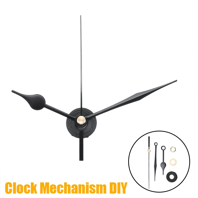 DIY Wall Clock Accessories Black Quartz Clock Movements Clock Hand Kit 60mm Hour Hand 75mm Minute Hand 100mm Seconds Hand