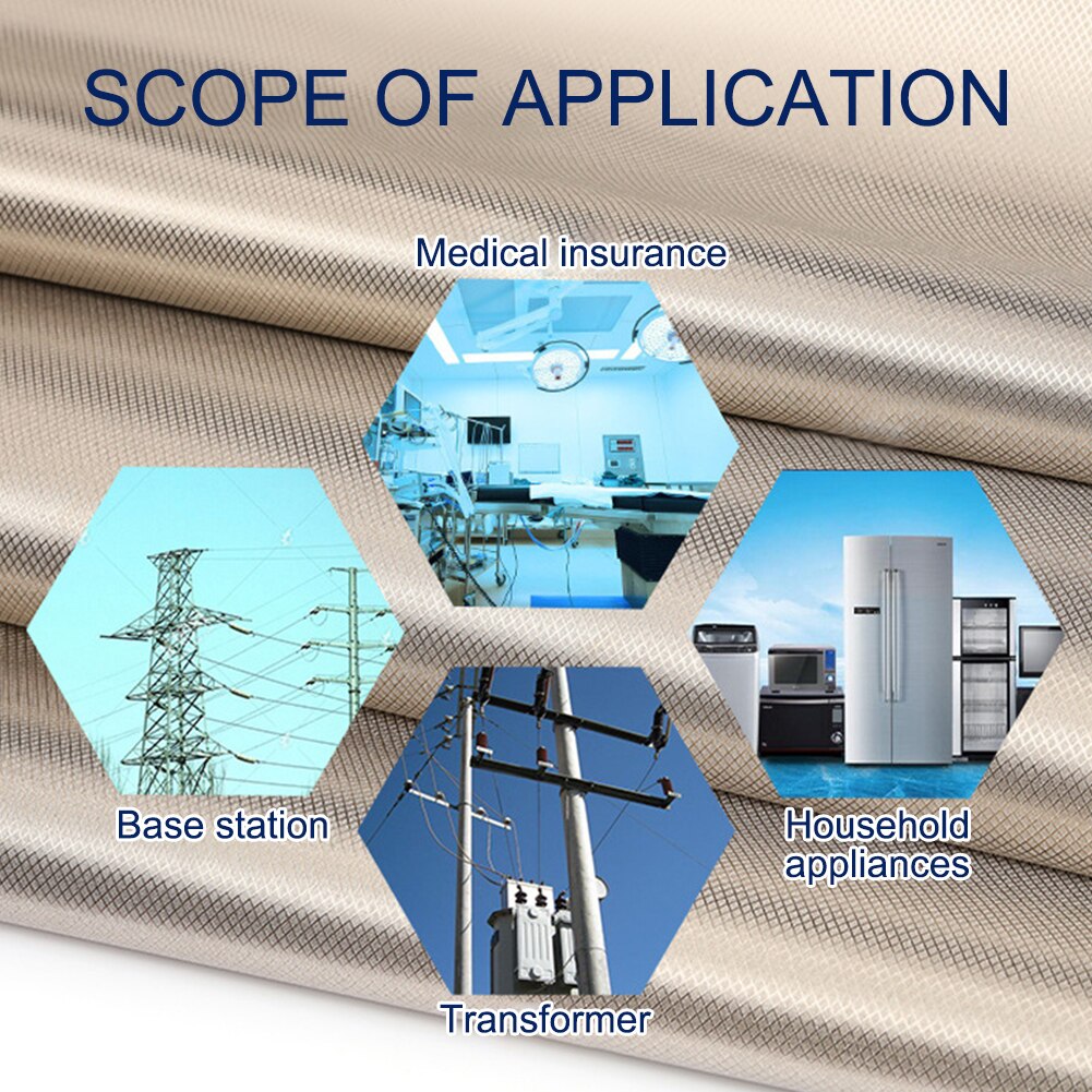 Anti Radiation Conductive EMF 1 Meter EMI Protection WIFI Shielding Faraday Fabric Grounding RF Reduce Signal Blocking RFID Soft