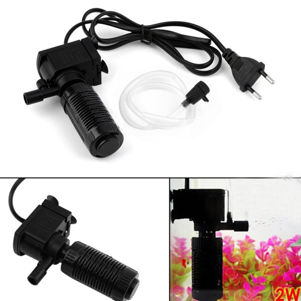 Small Round Cylinder Fish Tanks Mini Filter Water Purifier 3 In 1 Ultra-Quiet Aeration Pump