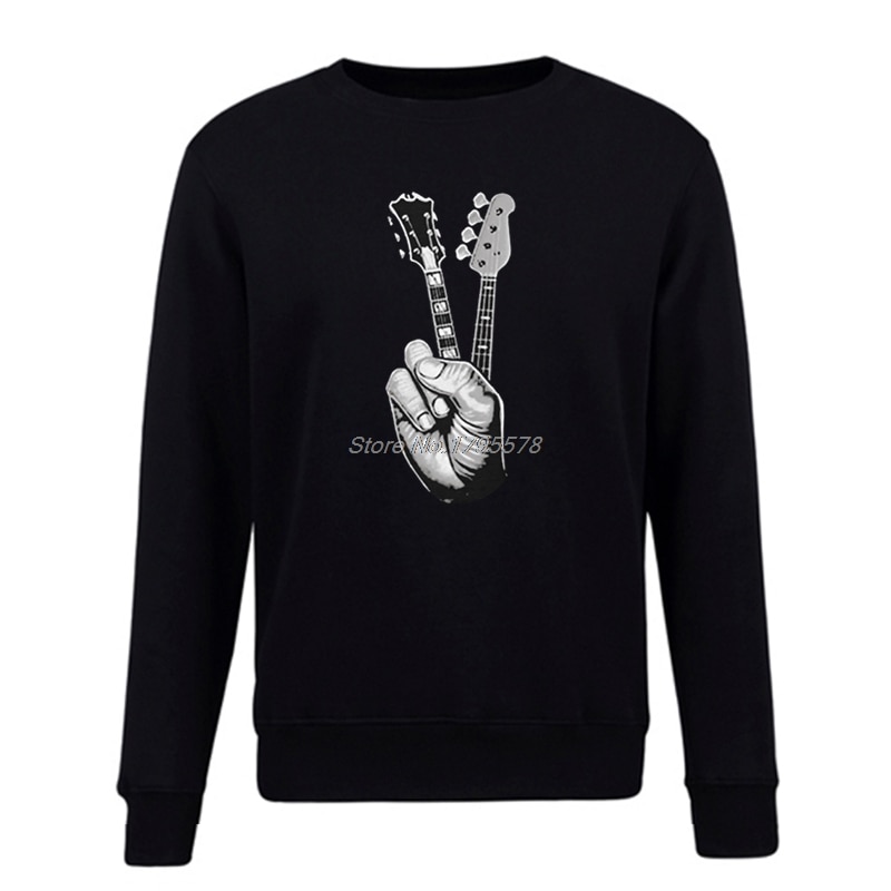 Hipster Basgitaar Sweatshirt Printer Mannen Hoodie Katoen O-hals Trui Fleece Vinger Gitaar Hoodies Hip Hop Tops Streetwear