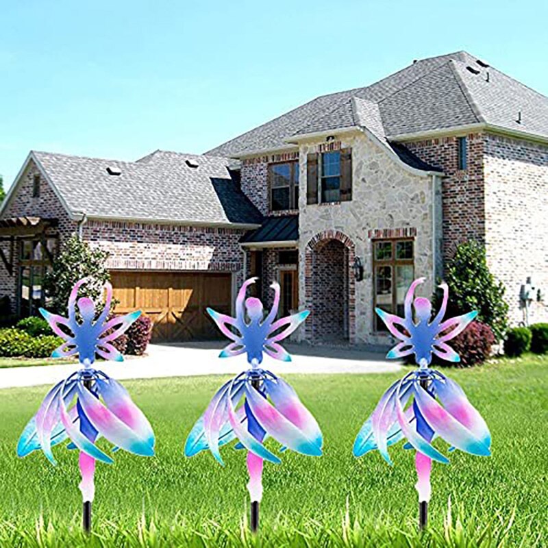 Gebühr Ballerina Wind Spinner Farbwechsel Ballett Spinnen Mädchen Windspiele Rotierenden Deck für Garten Hinterhof Dekorative Glockenspiel