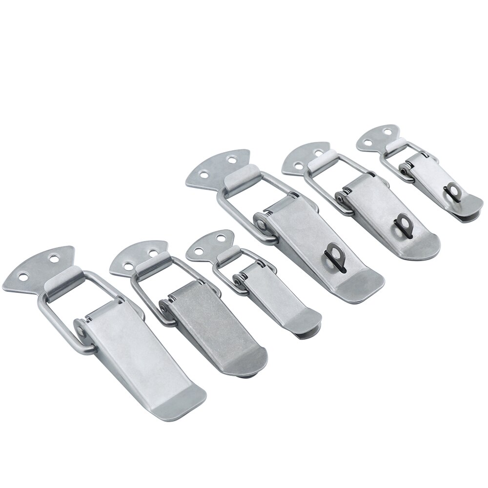 4PCS/lot Stainless steel spring Locking Latch hasps Suitcase Chest Toggle Catch Clasp box hinges Furniture Hardware Accessories