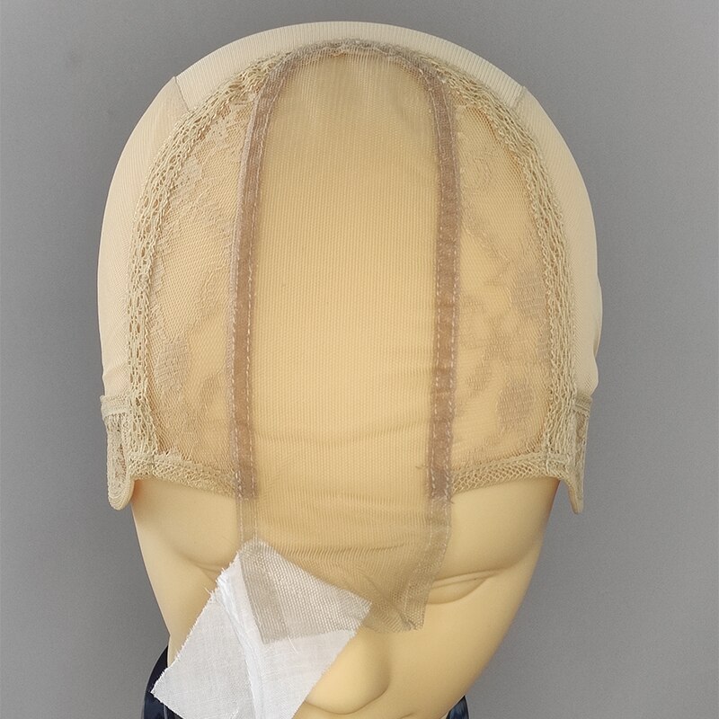 2X6 Closure-wig-caps Frontal lace wig base caps for making frontal lace wigs: blonde L  56cm