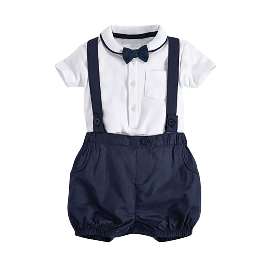 Baby Clothes Girls Sets Boy Clothes Summer Gentleman Birthday Suits Newborn Party Dress Soft Cotton Rmper + Suspender Pants: 3-9 Months